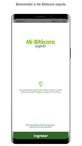 Android application Mi Bitácora exprés screenshort
