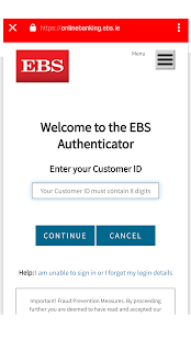 EBS Authenticator Screenshot