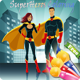 coloring books super heros icon