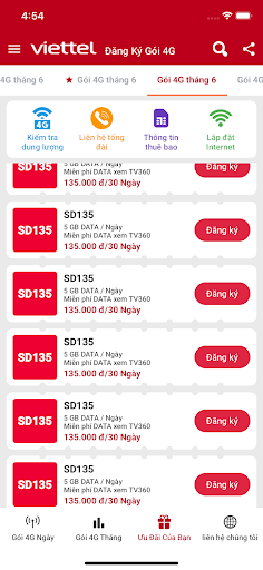 Cách đăng ký 4G Viettel Screen 2
