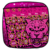 Pink Gold Cheetah Keyboard Theme icon