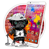 Multicolored Graffiti Pup Theme icon