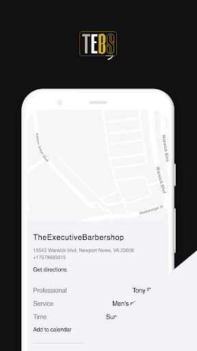 Android application The Executive Barbershop screenshort