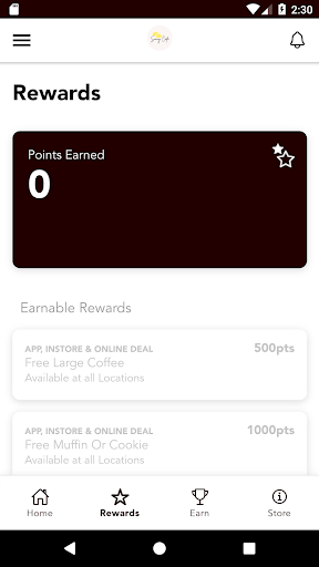 Android application Sunny Cafe screenshort