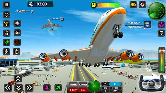 로봇 비행기 조종사 게임 3D