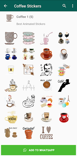 Android application Coffee Stickers for WhatsApp screenshort