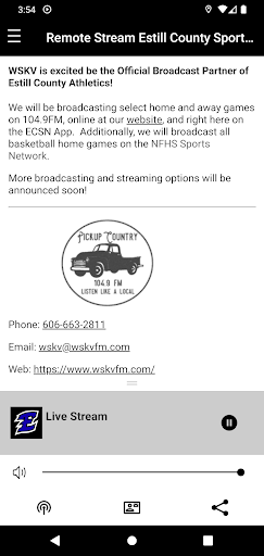 Android application Estill County Sports Network screenshort