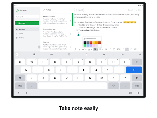 Screenshot of Justnote - Note Taking App