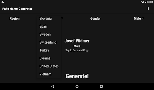 Fake Name Generator – 53 Countries – Male & Female 7