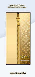 Gold lock screen zipper
