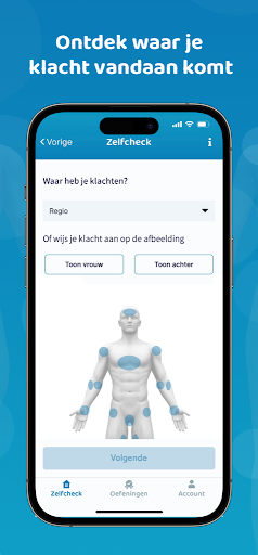 Fysio zelfcheck Screen 2