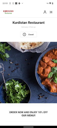 Android application Kurdistan Restaurant screenshort