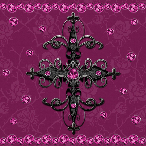 Ruby Pink Gothic Cross Go SMS  2 Icon