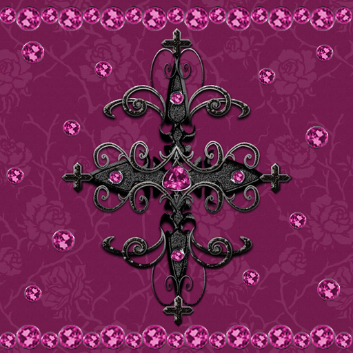 Ruby Pink Gothic Cross Go SMS logo