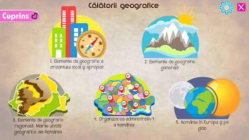 Android application Călătorii geografice screenshort