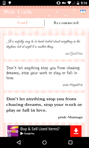Pink Fonts Screen 3
