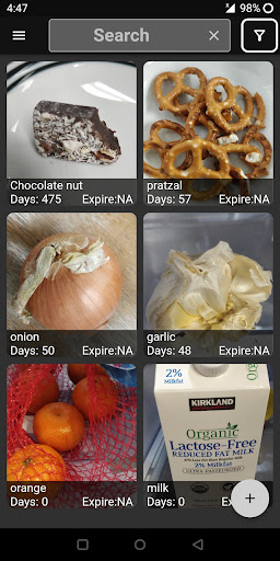 Android application Food Inventory Tracker screenshort