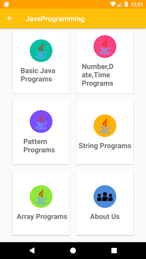 Android application Java Programming Examples screenshort