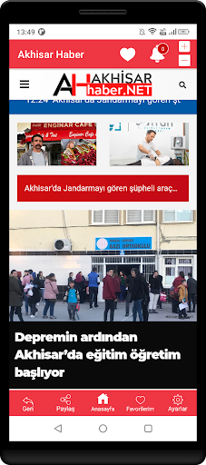 Android application Akhisar Haber screenshort