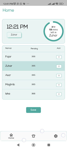 Prayer timings Screen 2