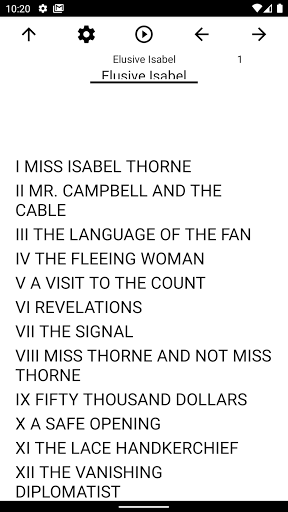 Android application Book, Elusive Isabel screenshort