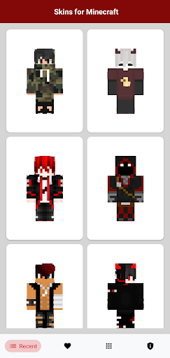 Android application Boys Skins for Minecraft PE screenshort