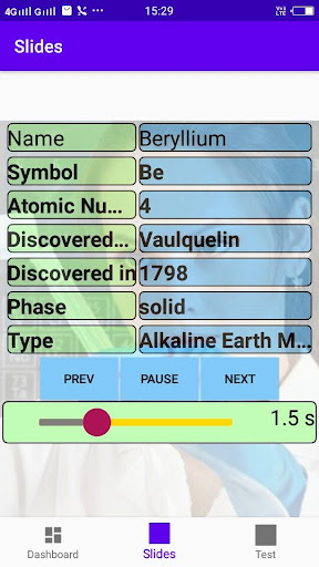 Elements Symbol Table Screen 2