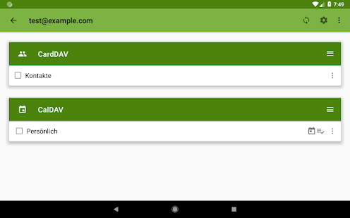 DAVx⁵ – CalDAV CardDAV WebDAV Bildschirmfoto