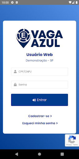 Android application Vaga Azul screenshort