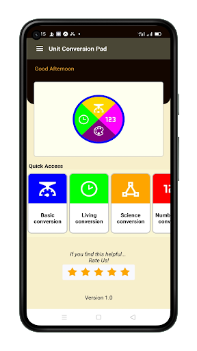 Android application Unit Conversion Pad screenshort