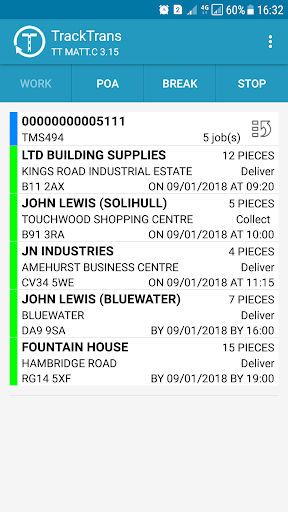 Android application TrackTrans Proof of Delivery screenshort