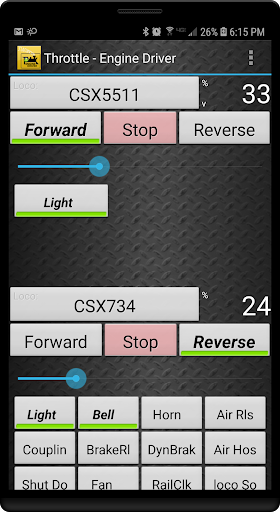 Engine Driver Throttle Screen 2