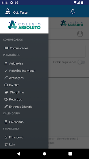 Android application Absoluto Colégio screenshort