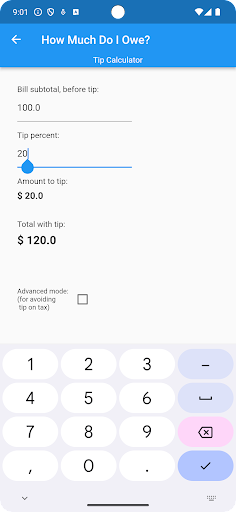 How Much Do I Owe? Screen 2