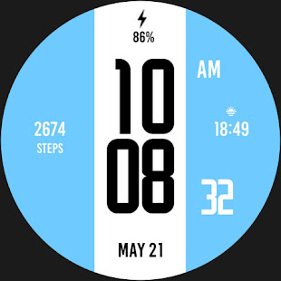 Blue White Blue Watch Face