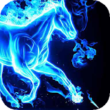 Blue Neon Horse LWP icon