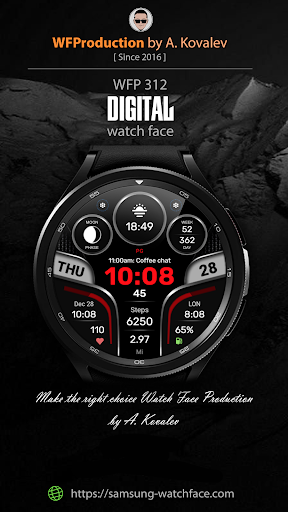 WFP 312 Futuristic watch face screenshot 32