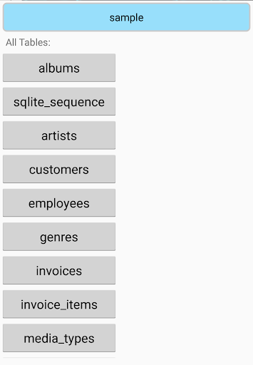 Android application Simple SQLite Viewer screenshort