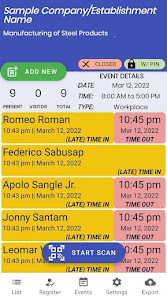 Screenshot 1 Barcode QR Attendance Control android