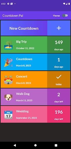 Android application Countdown Pal screenshort