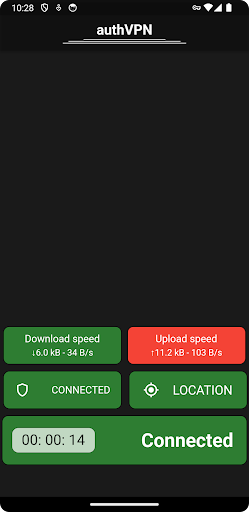 Android application auth VPN screenshort