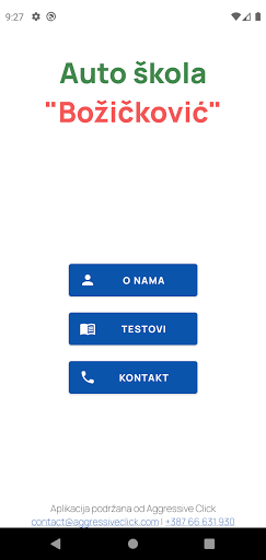 Android application Auto škola Božičković screenshort