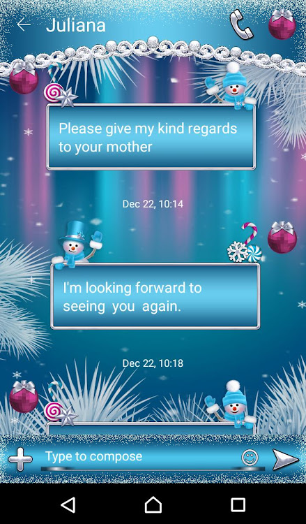 Snowman Go SMS theme - 2 - (Android)