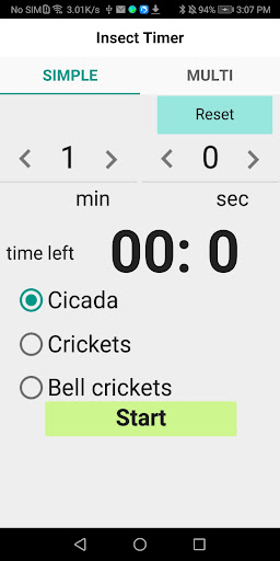 Android application Insect Timer screenshort