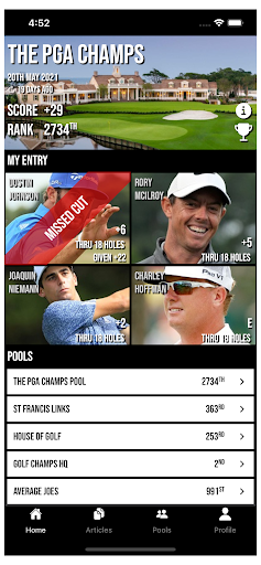 Android application Golf Champs screenshort