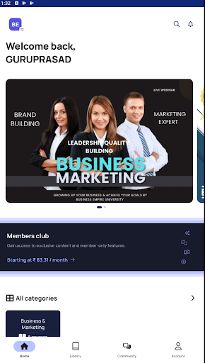 Android application BUSINESS EMPIRE UNIVERSITY screenshort