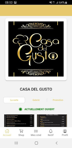 Android application Casa Del gusto screenshort