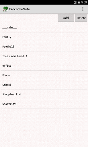 Android application CrocodileNote screenshort