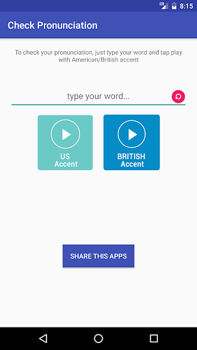 Android application Pronunciation Checker screenshort