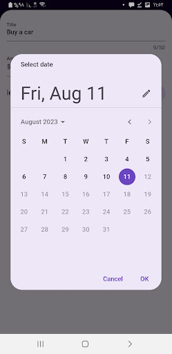 Expense Tracker Screen 3
